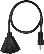15FT 12/3 Outdoor Extension Cord, Heavy Duty 3-Outlet SJTW Indoor/Outdoor Three-Prong Power-Cord 12-Gauge Grounded 15-Amp 1875 Watts
