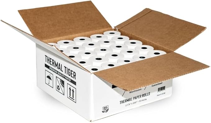 3 1/8 X 230 Thermal Paper Rolls (10 Rolls/Box) – BPA-Free Rolls for POS Systems, Cash Registers & Credit Card Machines
