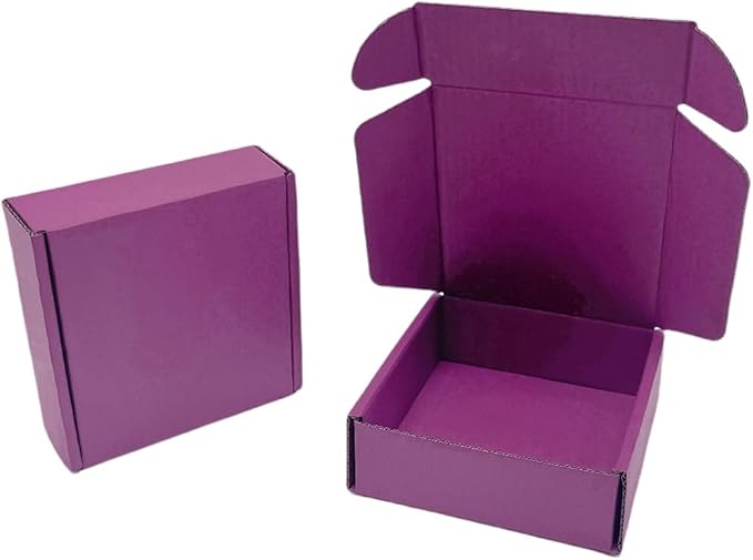50 Pcs 6.3 x 6 x 1.6 inches Shipping Boxes for Small Business Cardboard Corrugated Mailer Boxes for Shipping Packaging Holidays Craft Gifts Giving Products (Cranberry, 6.3 x 6 x 1.6")