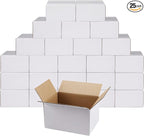 Hoikwo 7x5x4 Inches Small White Shipping Boxes Set of 25, Sturdy Cardboard Boxes for Small Business for Packaging Mailing