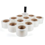 IDL Packaging 3" Stretch Wrap Mini Roll, 700 feet, 120 Gauge (Pack of 12) with a Plastic Handle Included – Industrial Grade Clear Plastic Wrap – Improved Protection for Packing, Moving, or Office