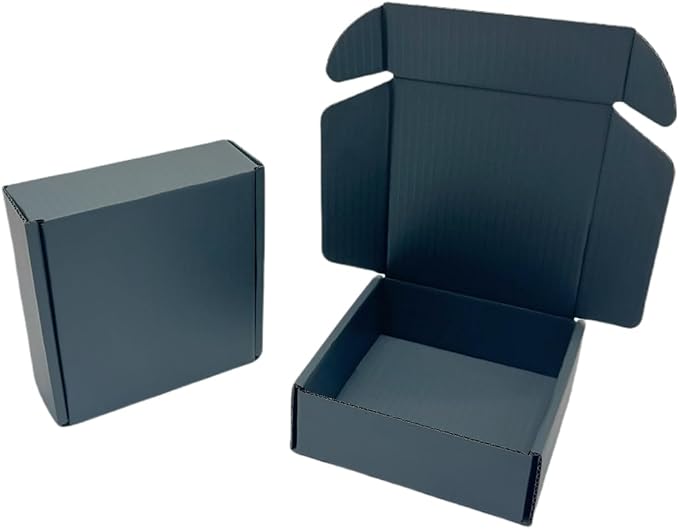 15 Pcs 4.7 x 4.7 x 1.6 Inches Mini Size Corrugated Cardboard Gift Boxes Recyclable Shipping Boxes for Packing Jewelry Ornament Gift Craft Packaging Supplier (Dark Gray, 4.7 x 4.7 x 1.6")
