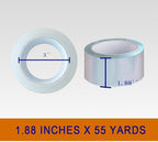 Strong Packaging Tape for Shipping, Moving and Storage, Water Base, Crystal Clear, Low Odor, 1.88-Inch x56Yards, 6-Roll