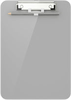 Hongri Plastic Clipboard with Pen Holder, Gray 8.5x11 Letter Size Clip Board for Classroom, Office, Students, Nurses and Women, Low Profile Clip, Size 12.5 x 9 in