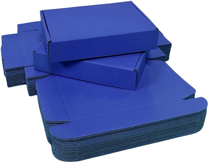 10 Pcs 11.8 x 7.9 x 3.2 inches Corrugated Cardboard Gift Boxes Recyclable Shipping Boxes for Mailing & Holidays, Wedding, Birthday, Gifts Packaging (Industrial Blue, 11.8 x 7.9 x 3.2")