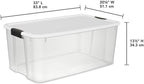 Sterilite 12-Pack Ultra Latching Box, Storage Bins with Lids, Clear Plastic, 116 Quart - Heavy-Duty Organizing Containers for Closet, Bathroom, and Office