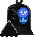 55 Gallons Extra Large Contractor Bags, Black Trash Bags for Home, Kitchen and Retail - 1 Pallet of 115 Cases, 3450 Bags Total - 5 Bags/6 Rolls, Coreless, 36"x58", 30 Bags, 3.0 mil thick