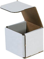 Secure Seal Shipping Boxes - 3x3x3" Mailers - White Foldable Corrugated Cardboard Packaging for Mailing, Moving, Storage, and Organizing - Strong Lightweight Foldable (Bulk 50 Pack)