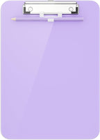 Hongri Plastic Clipboard with Pen Holder, Purple 8.5x11 Letter Size Clip Board for Classroom, Office, Students, Nurses and Women, Low Profile Clip, Size 12.5 x 9 in