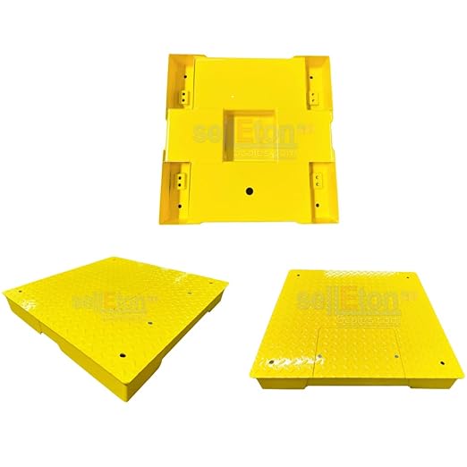SellEton SL-700-2x2-1K 24" x 24" (2' x 2') Industrial Floor Scale with Capacity of 1000 lbs 0.2 lb - Yellow