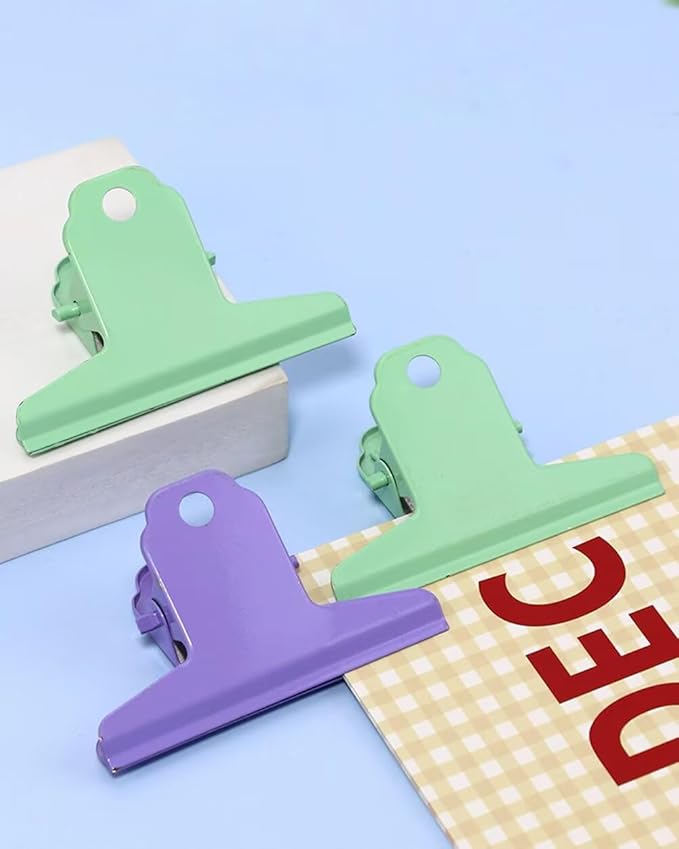 2PCS Extra Large Binder Clips Metal Bulldog Clips Large Paper Clamps Holder Chip Clips for Home School Office Drawing Bag Green 4inch