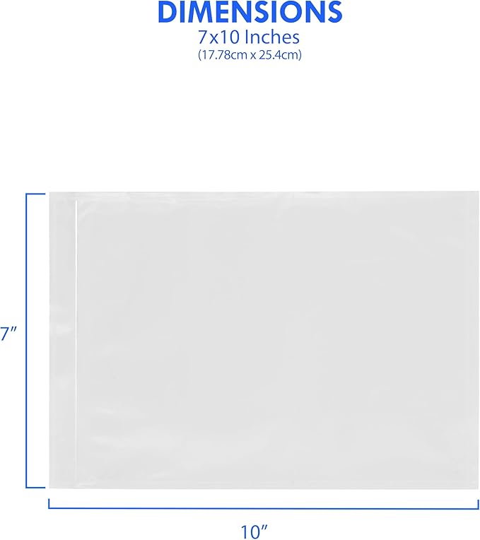2000 Count 7" x 10" Shipping Label Envelopes, Clear Packing List Pouches with Self-Adhesive Back, Top Loading for Shipping Labels Sleeves, for Packing Slips, Labels Invoices & Paperwork. GPI