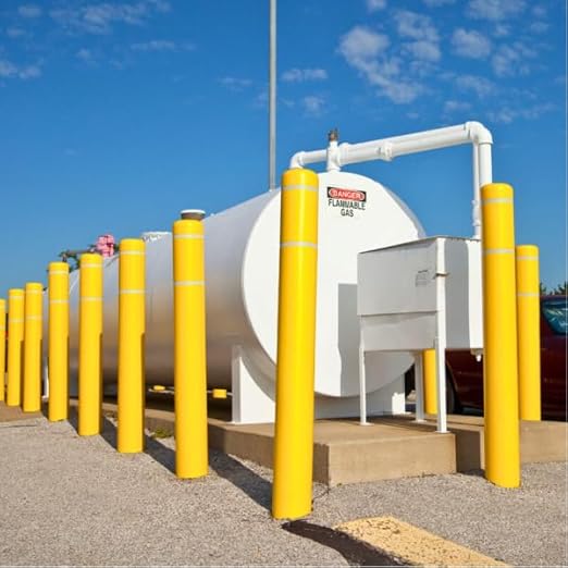 Innoplast BollardGard 7" x 52" Bollard Cover Yellow (Yellow Black Tape)