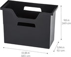 IRIS USA Medium Portable Desktop File Box with Open Lid, 6 Pack, Side Handles, Tabs & Inserts, Hanging File Folders, Letter-Size File Magazine Newspaper Mail Document Notebook, Black