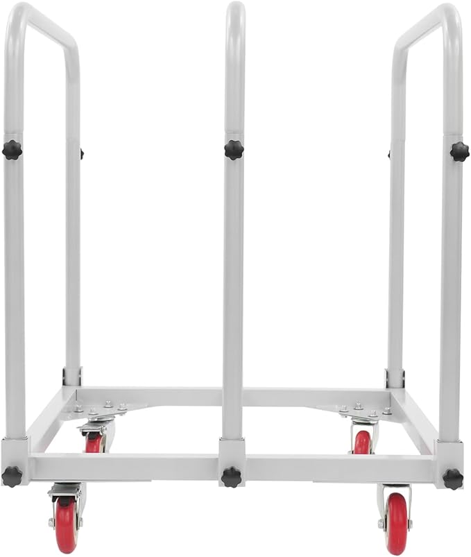 Undercat Steel Panel Truck, Heavy Duty Lumber Drywall Dolly, 1400lbs Platform Truck with 4 Swivel Casters, Flatbed Cart with 3 Side Handrails & Bottom Crossbar for Warehouse, Garage, Home, Grey