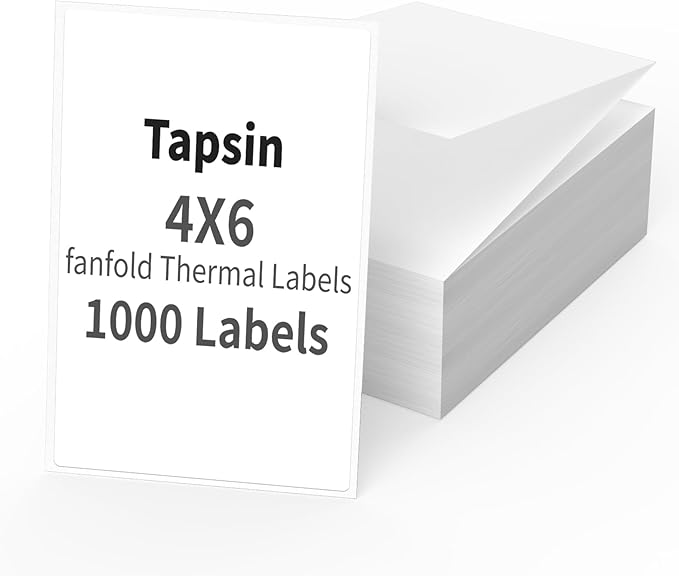 2 Stack Fanfold Direct Thermal Labels 4 x 6 Inches, Shipping Address Label with Perforations for Thermal Printer, Strong Adhesive & Smoothly Printing (2000 Sheets)