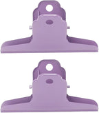 2PCS Extra Large Binder Clips Metal Bulldog Clips Large Paper Clamps Holder Chip Clips for Home School Office Drawing Bag Purple 4inch