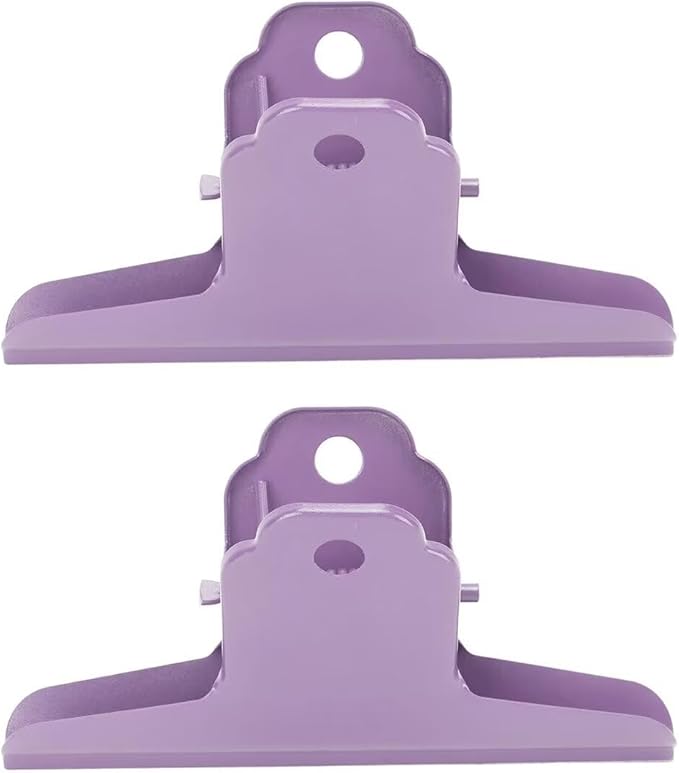 2PCS Extra Large Binder Clips Metal Bulldog Clips Large Paper Clamps Holder Chip Clips for Home School Office Drawing Bag Purple 4inch