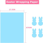 Vanhench 17.5"×963" (80 1/4FT) Blue Wrapping Paper, Sky Blue Kraft Paper Roll for Wedding/Fathers Day/Birthday/Baby Shower/Bouquet Flower Wrapping, Solid Color Blue Bulletin Board Paper