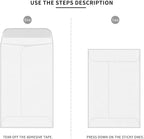 500 PCS #1 Coin Envelopes, 2-1/4'' x 3-1/2'' inches White Kraft Envelopes Classic Small Parts Envelopes with Self Adhesive Gummed Flap for Coins, Cash, Credit Cards, Seeds