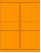 NextDayLabels - 8-1/2 x 11 Neon Color High Light Fluorescent Labels for Laser & Inkjet Printer (Orange Fluorescent, 4 x 2-10 Per Page | 1000 Labels)