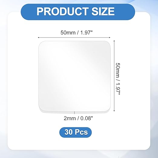uxcell 30Pcs Double Sided Adhesive Pads, 1.97" x 1.97" Clear Removable Heavy Duty Mounting Tape Picture Hanging Sticky Adhesive Pad for Wall, Poster Picture, DIY Craft
