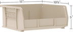 Akro-Mils 30235 AkroBins Plastic Storage Bins, Space-Saving Stackable Bins for Garage, Pantry, Craft Organization, 11" x 11" x 5", Green, 6-Pack