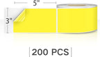 Rectangle Labels Sticker 3×5 Inch Vinyl Floor Stickers Color Coding Name Tags Roll Removable 200 PCS, Fluorescent Yellow