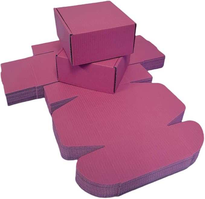 15 Pcs 6 x 6 x 3 inches Corrugated Cardboard Gift Boxes Recyclable Shipping Boxes for Mailing & Holidays, Wedding, Birthday, Gifts Packaging (Cranberry, 6 x 6 x 3")