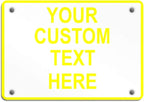 Aluminum Weatherproof Metal Sign Multiple Sizes Custom Personalized Text Here White Yellow Caution Horizontal Street Signs 10x7Inches