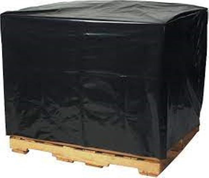 Farm Plastic Supply - Black Pallet Covers - 3 Mil - (55" x 53" x 75") - Heavy Duty Construction Grade Strength Pallet Bags, Pallet Covers, Polyethylene Pallet Bags, and Pallet Storage (25 Pack)