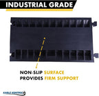 Kable Kontrol Atlas Heavy Duty Cable Protector Ramp - 5 Channel Bulk Wholesale Pallet - 10 Pcs - 36" Long Black & Yellow - 36,000 Lbs Capacity - Rubber Speed Bump Wire Protector Cord Cover - CP9988