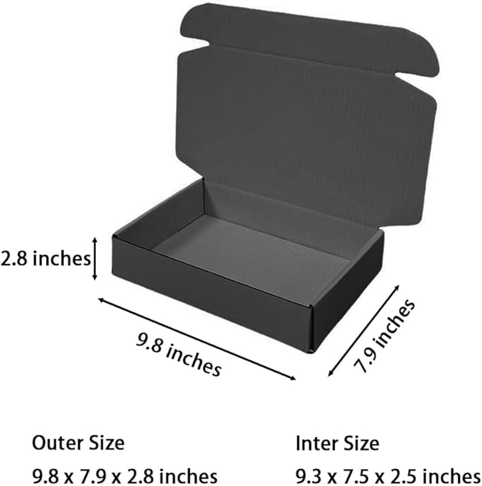 30 Pcs 9.8 x 7.9 x 2.8 inches Shipping Boxes for Small Business Cardboard Corrugated Mailer Boxes for Shipping Packaging Holidays Craft Gifts Giving Products (Dark Gray, 9.8 x 7.9 x 2.8")