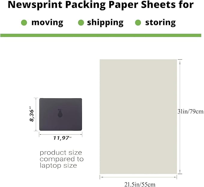 Large Packing Paper Sheets for Moving 31" x 21.5" Packaging Newsprint Paper 400 Pack Packing Paper for Wrapping Fragiles,Box Fillers for Moving Supplies 16.8Lbs