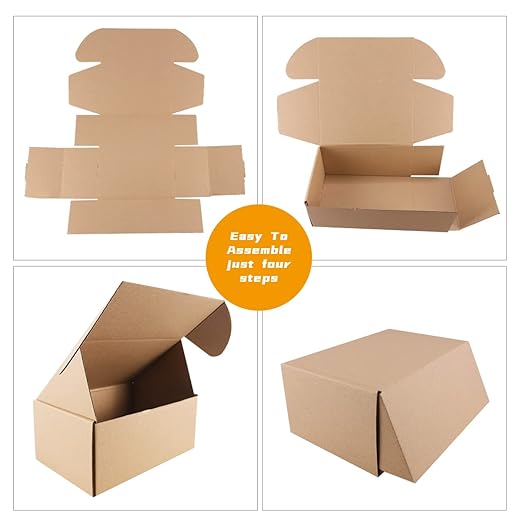 Shipping Boxes,12" x 9" x 4" Which is Anti-Impact Come with Exquisite Sealing Label.Suitable E-Commerce Packaging, Shipping Packaging.