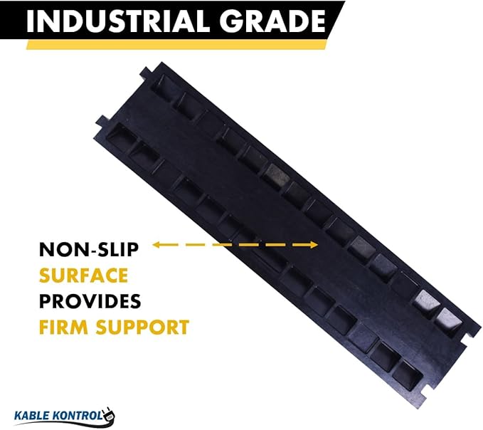 Kable Kontrol Atlas Heavy Duty Cable Protector Ramp - 2 Channel Bulk Wholesale Pallet - 40 Pcs - 40” Long Black & Yellow - 24,000 Lbs Capacity - Rubber Speed Bump Wire Protector Cord Cover - CP9987