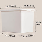 White Storage Bins with lids,Office stackable Plastic Boxes Set of 4,Garage organization Storage Box with handle for Organizing Snacks, Crafts, Legos, Tools,books (white, 4XXXL)