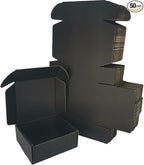 50 Pack 5x5x2'' Small Shipping Boxes, Black Corrugated Cardboard Mailers for Mailing Packaging Small Business(BK552-50)