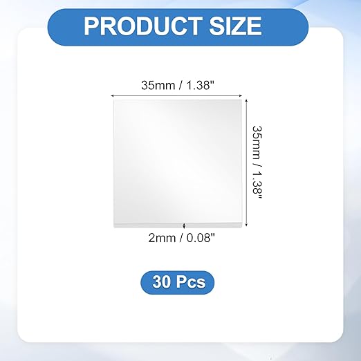 uxcell 30Pcs Double Sided Adhesive Pads, 1.38" x 1.38" Clear Removable Heavy Duty Mounting Tape Picture Hanging Sticky Adhesive Pad for Wall, Poster Picture, DIY Craft