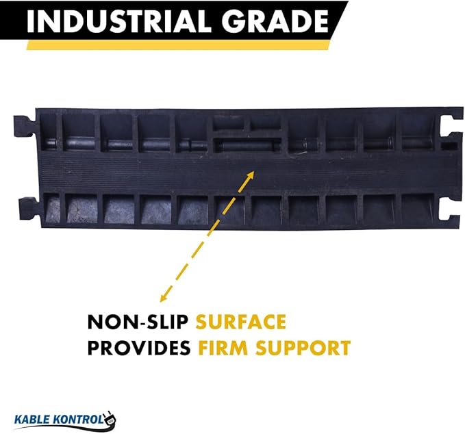 Kable Kontrol Atlas Cable Protector Wire Ramp - 2 Channel Bulk Wholesale Pallet - 80 Pcs - 39" Long Black & Yellow - 20,000 Lbs Load Capacity - Rubber Speed Bump Wire Protector Cord Cover - CP9972