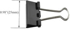 HAHIYO Binder Clips Paper Clamps Spring Steel Sturdy Small 0.98 inches Width 0.37 Inch Capacity No Sharp Edges Heavy Duty Tight Grip Reusable Black Metal Bright Finish for Home Office School 28 Pack