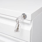 3-Drawer Lockable Mobile File Cabinet – Metal A4/Letter/Legal Size Storage for Home/Office, Space-Saving Under-Desk Cabinet with Wheels[Installation Required] (White-B)