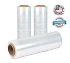 APQ 4 rolls of Cast Hand Stretch Film 12" x 1500'. Hand Stretch Wrap, 80 Gauge Thickness. Excellent Tear Resistance. Clear Residue Free Film for Moving, Shipping, Wrapping. Industrial Grade Cast Film.