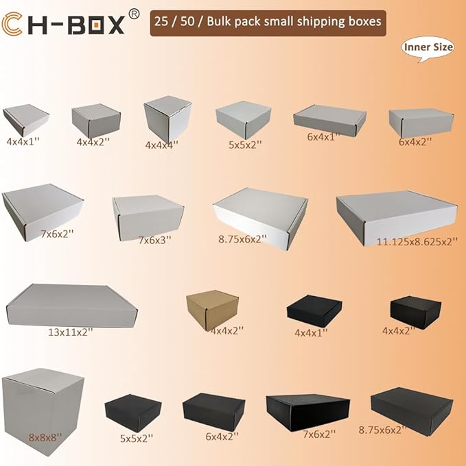 400 Pack 6x4x1'' Small Shipping Boxes, Corrugated Cardboard Mailers for Business, White (CM641-400)