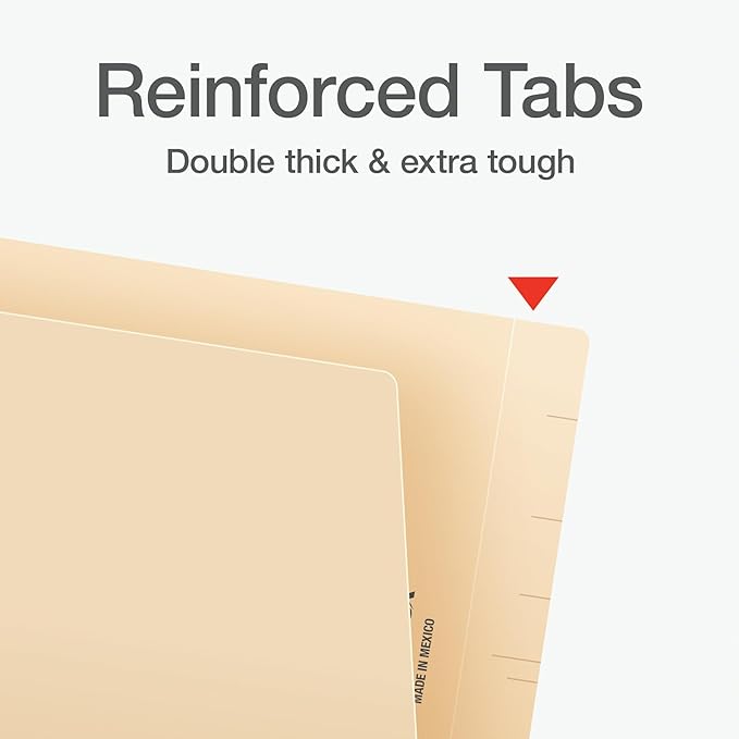 Pendaflex End Tab Fastener File Folder, Manila Folders with Two 2" Bonded Prong Fasteners, Reinforced Straight Cut Tabs, 50 Per Box (44710) (Pack of 5)
