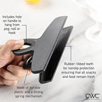 COOK WITH COLOR Bag Clips - Heavy Duty Chip Clip and Refrigerator Magnet Clips for Food Storage with Air Tight Seal Grip, Black and White, Pack of 8 Large Clips