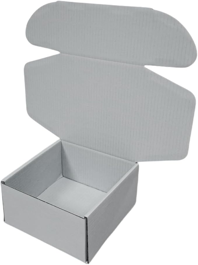 15 Pcs 6 x 6 x 3 inches Corrugated Cardboard Gift Boxes Recyclable Shipping Boxes for Mailing & Holidays, Wedding, Birthday, Gifts Packaging (Gray, 6 x 6 x 3")
