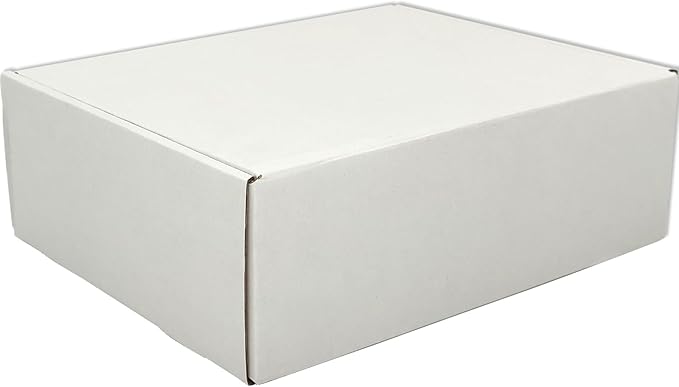 White Shipping Boxes for Small Business Pack of 25-10x8x2.7 inches Cardboard Corrugated Mailer Boxes for Shipping Packaging Craft Gifts Giving Products