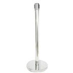 VIP Crowd Control Retractable Belt Stanchion Queue Safety Barrier Set, 36" Ht, 78" Belt + Wall Bracket (6 Mirror Posts Red Belt + SFrame + WBracket)