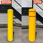 BollardGard 7" x 52" Bollard Cover Yellow - Innoplast (Yellow Blue Tape)